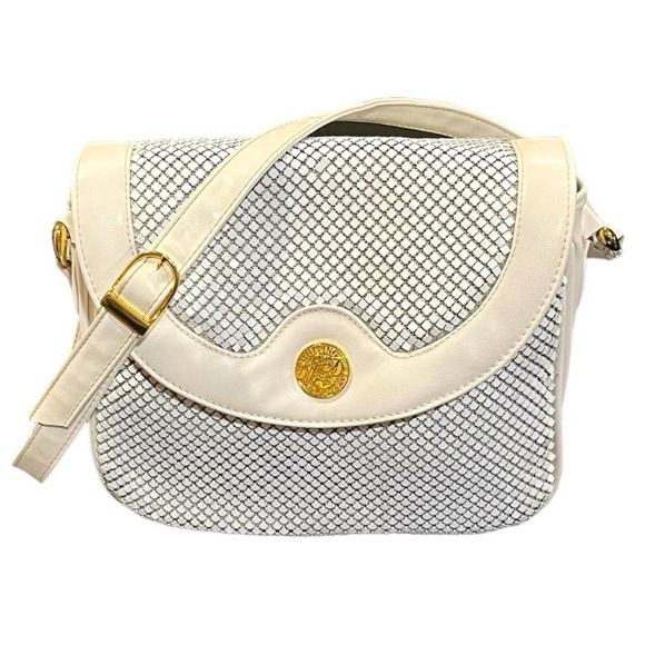 Like New! Vintage 1920’s 30’s WHITING & DAVIS Pearl White Mesh Shoulder Bag - Picture 1 of 16
